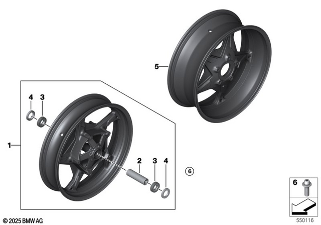 36317923254 - Design: Spacer Bushing - D=25.5 L=105 for BMW-Motorrad Image
