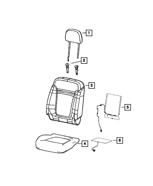 7RN59U00AA - Interior Trim: Front Seat Cushion Cover, Right for Mopar Image