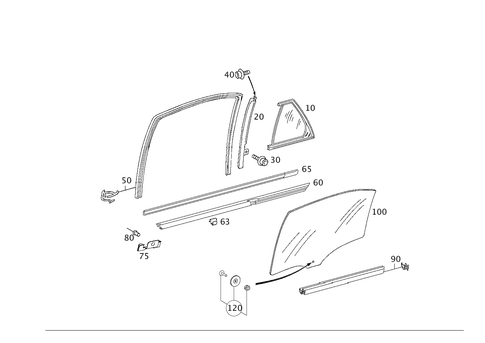 Rear Door Windows for 2001 Mercedes-Benz C240 #0