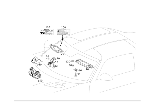 Sun Visor, Interior Mirror, Grab Handle for 2014 Mercedes-Benz SLS AMG&reg; #0
