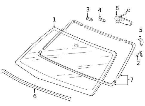 Glass - Windshield for 2007 Honda Pilot #0