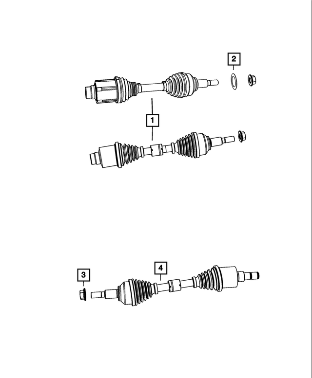 R8067361AB - Front Wheel Drive; Differential and Drive Line: Front Drive Shaft, Left, Remanufactured for Mopar Image
