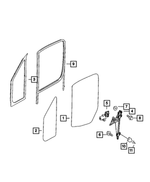 68010109AA - Doors, Door Mirrors and Related Parts: Front Door Glass for Mopar Image