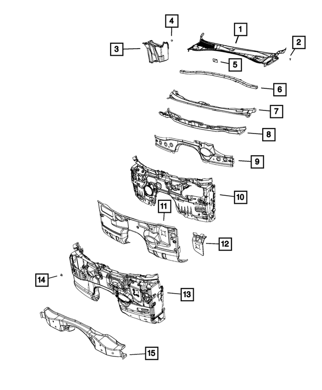 5112745AA - Body Sheet Metal Except Doors: Dash Panel for Mopar Image