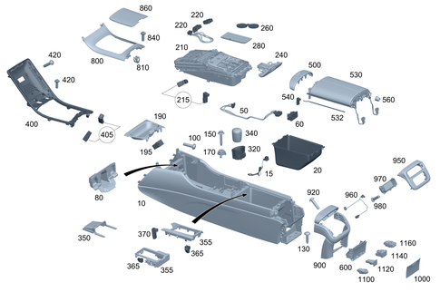 Center Console for 2026 Mercedes-Benz S580 #0