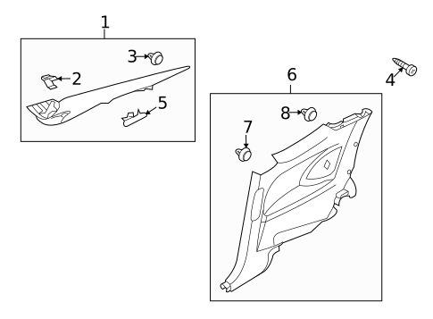 Interior Trim - Quarter Panels for 2013 Hyundai Genesis Coupe #0