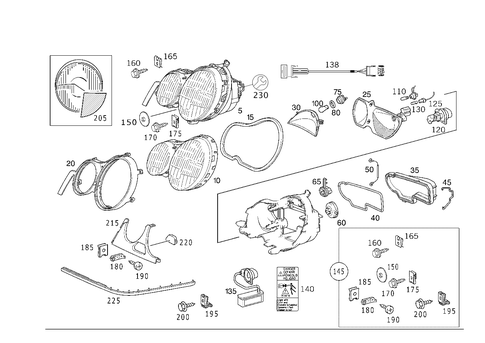 Lighting Unit, Foglamp, and Additional Blinker Lamp for 1994 Mercedes-Benz E420 #0