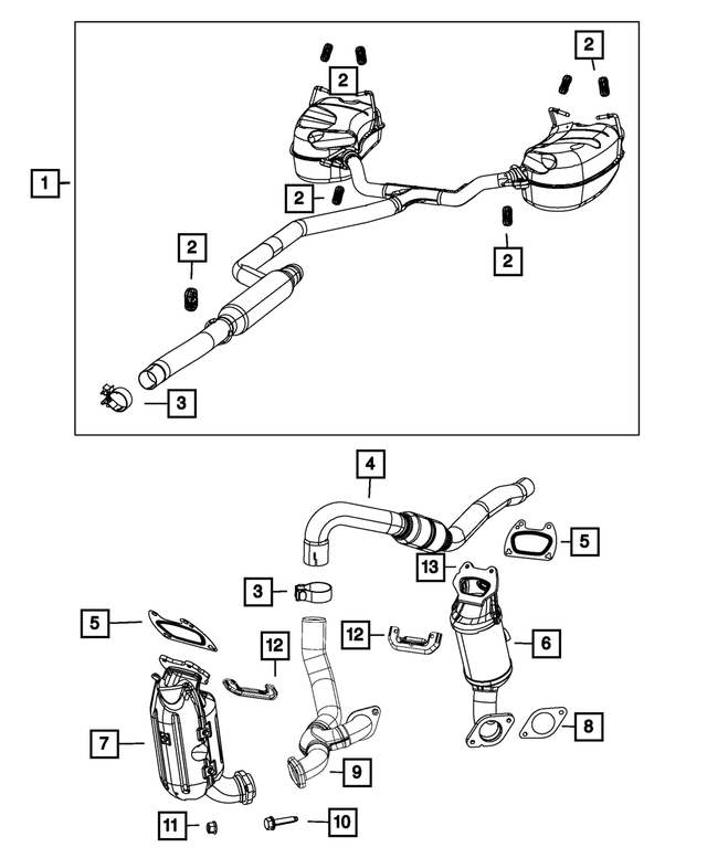 68036154AJ - Exhaust: Exhaust And Catalytic Converter Manifold for Mopar Image image