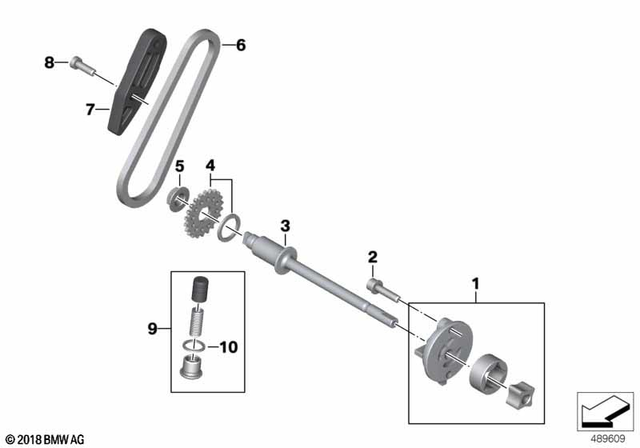 11418552455 - Engine: Collar Nut - M12X1-8-phr for BMW-Motorrad Image image