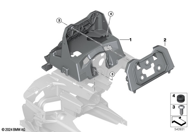 46635A76062 - Frame and Mounting Parts: Adapter Plate - A-kombi for BMW-Motorrad Image image