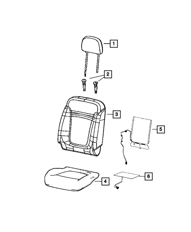 7EY09U00AA - Interior Trim: Front Seat Back Cover, Right for Mopar Image