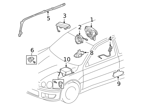 Air Bag Components for 2001 Lexus IS300 #0
