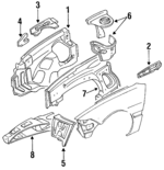 FOJY16054C - Body: Apron Assembly for Mercury: Capri Image