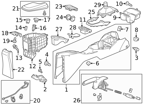 Center Console for 2020 Honda Fit #0