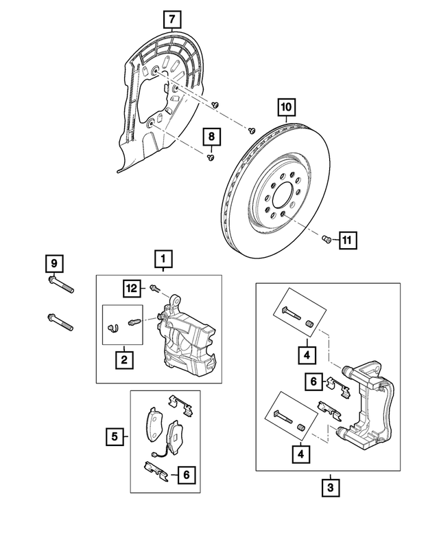 68507738AA - : Disc Brake Pad Spring Kit for Mopar Image