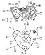 4892270AA - 4.0L Gas; Engine: Timing Case Cover, Left Front, Outer for Mopar Image image