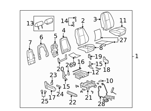 Front Seat Components for 2009 GMC Sierra 1500 #9