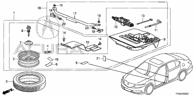 Spare Tire Wheel Kit for 2016 Acura RLX #0