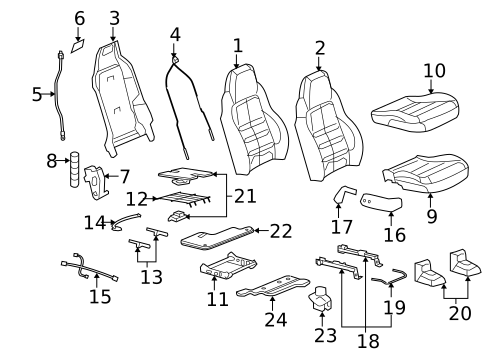 Passenger Seat Components for 2007 Chevrolet Corvette #1