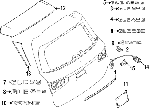 Exterior Trim - Lift Gate for 2022 Mercedes-Benz GLE 53 AMG&reg; SUV #0