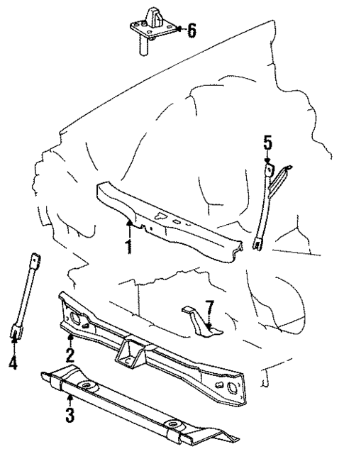 Radiator Support for 1985 Mercedes-Benz 300CD #0