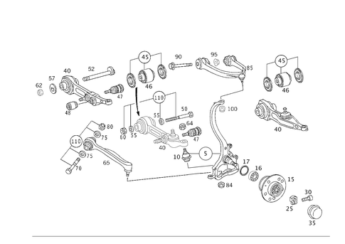 Steering Knuckle and Control Arm for 2003 Mercedes-Benz S55 AMG #0