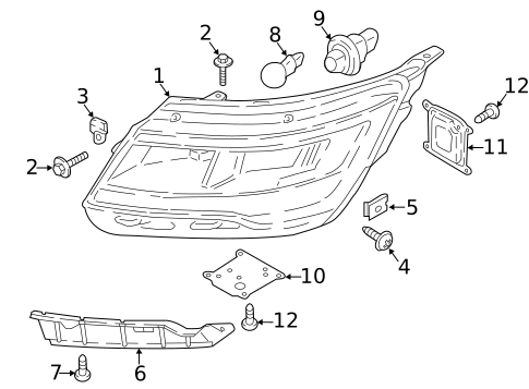 Headlamp Components for 2018 Ford Explorer #1