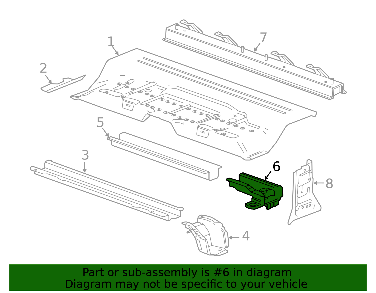 2015-2022 GM Passenger Side Rear Floor Body Mount Reinforcement ...