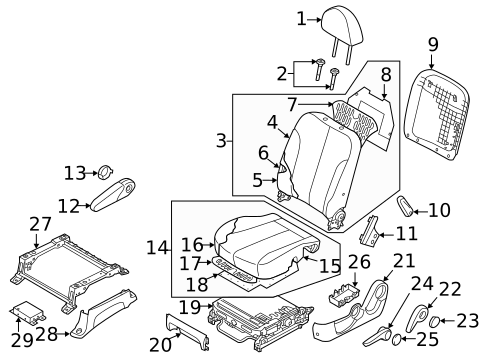 Driver Seat Components for 2014 Kia Sedona #0