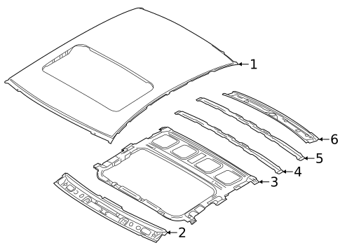 Roof & Components for 2020 Hyundai Ioniq #1