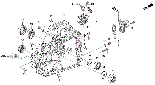 AT Torque Converter Housing (2.2L) for 1995 Honda Odyssey #0