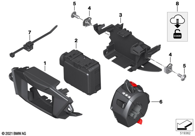 61319467943 - : Combination Switch Left for BMW-Motorrad Image