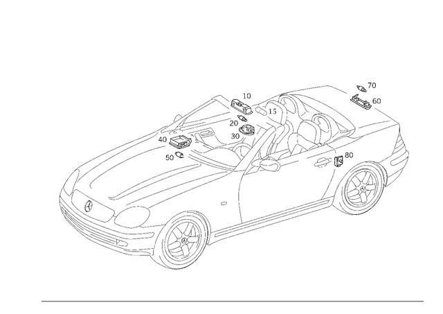 1708200601 - : Interior Lamp for Mercedes-Benz: SLK230, SLK320 Image