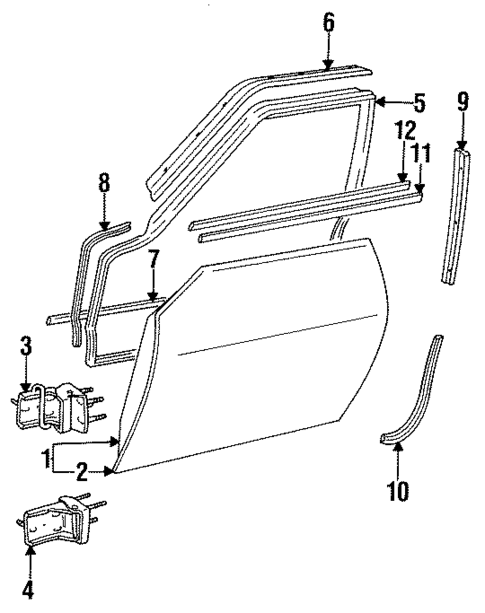 Door & Components for 1994 Jaguar XJS #0