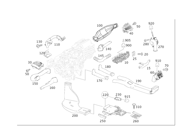 2168300554 - Heating and Ventilation: Nozzle for Mercedes-Benz: CL550, CL600, CL63 AMG, CL65 AMG Image image