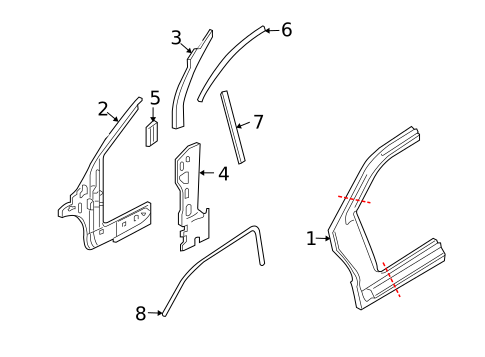 Hinge Pillar for 2004 Ford Focus #0