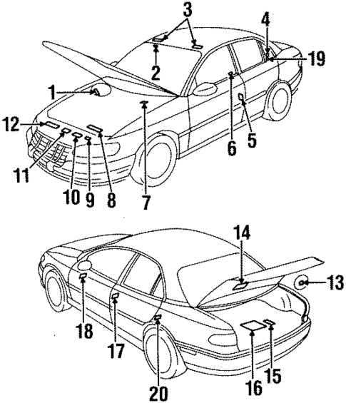 Labels for 1998 Cadillac Catera #0