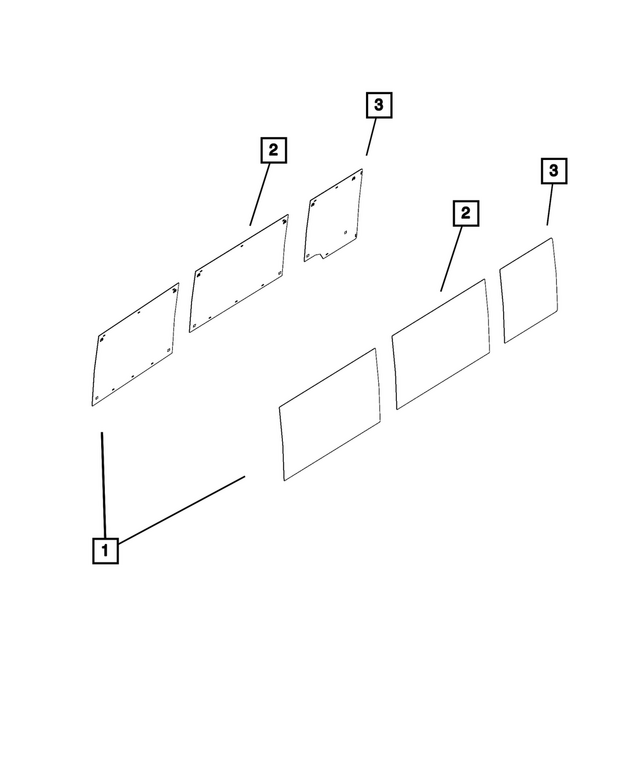68516579AA - Glass: Sliding Door Glass for Mopar Image