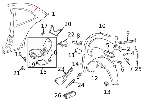 Quarter Panel & Components for 2000 Volkswagen Beetle #0