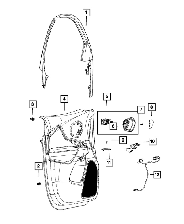 « 6AX462X9AB –  : Garnissage De Porte Avant Panneau, Côté Gauche pour Mopar Image »