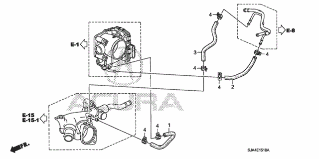 Water Hose for 2012 Acura RL #0