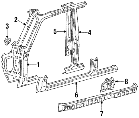 Hinge Pillar for 1996 Toyota Land Cruiser #0