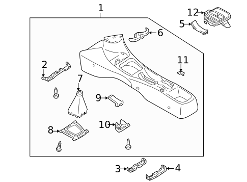 Center Console for 1999 Mazda Protege #0