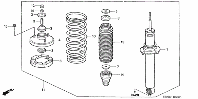 Rear Shock Absorber for 2004 Acura NSX #0