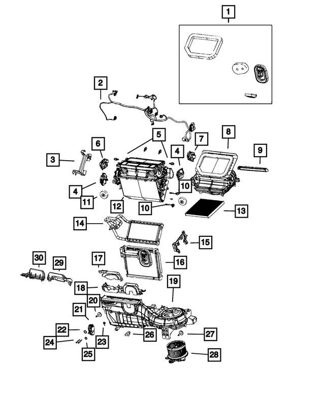 68541153AA - Air Conditioners and Heaters: Distribution Housing for Jeep: Gladiator, Wrangler Image