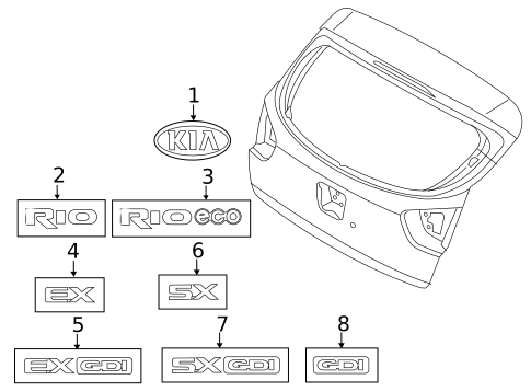 Exterior Trim - Lift Gate for 2014 Kia Rio #0