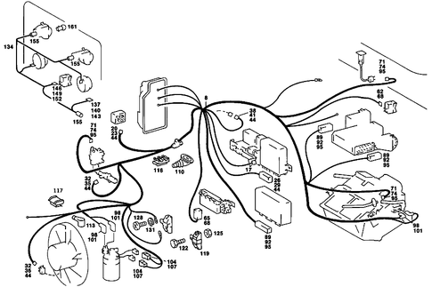 Addit. Cable Harness for Air Condit. , Auto. Air Condit. , Heatg. Control Lightg for 1986 Mercedes-Benz 560 SL #0