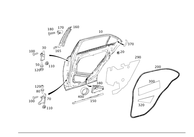 2127302205 - Rear Doors: Rear Door for Mercedes-Benz: E250, E350, E550, E63 AMG Image image