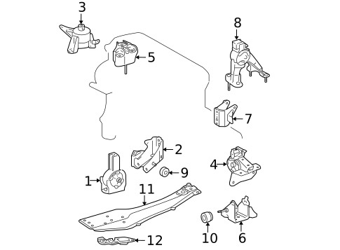 Engine & Trans Mounting for 2007 Scion tC #0