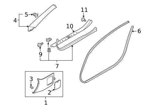 Interior Trim - Pillars for 2007 Nissan 350Z #1
